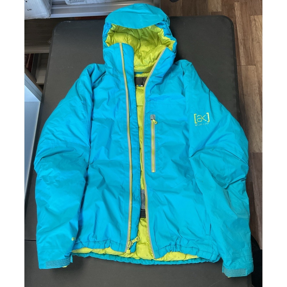 Women's Burton [ak] 2L LZ GORE-TEX Down Jacket Teal/Yellow -‎ Size XS